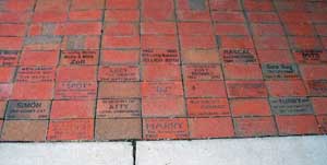 memory walk bricks at the roanoke Island animal clinic